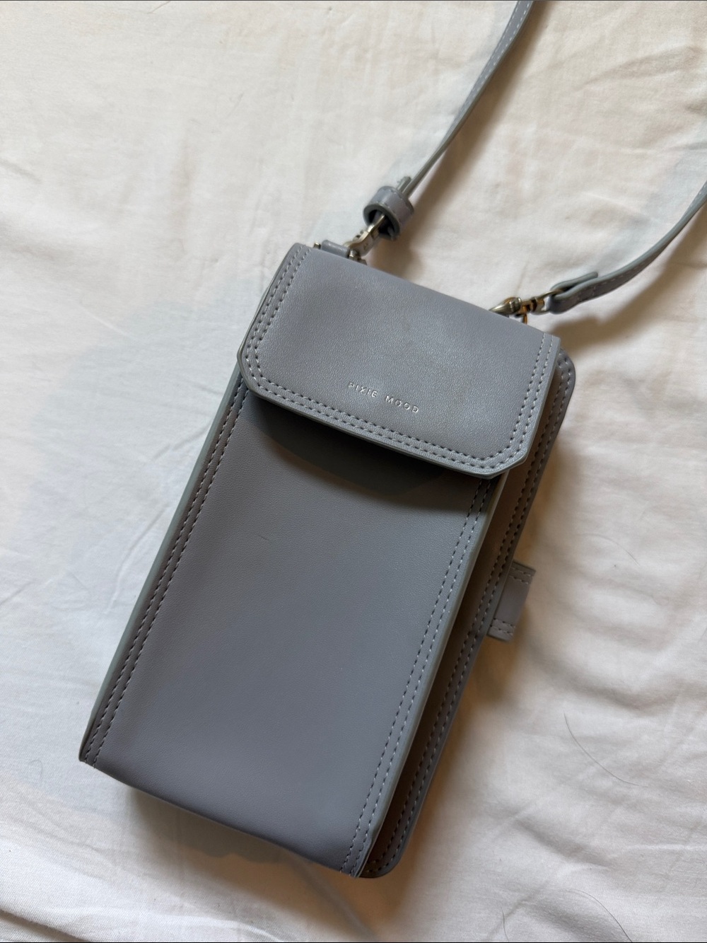 Pixie Mood Light Gray Crossbody Phone Pouch